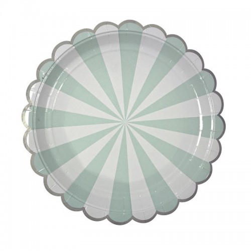 Pratos Riscas Verde Menta|18cm